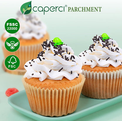 225Pcs Parchment Cupcake Liners - Standard Muffin Cups Liners for Baking, Parchment Paper Cupcake Wrappers with Excellent Greaseproof, Balanced Non-Stick & Non-Slip, Food Grade (Natural)