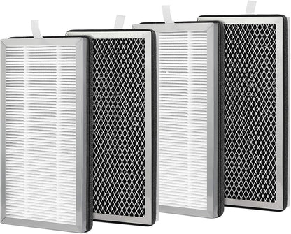 4 Pack 15 Filter Replacement Compatible with 15 Air Purifier, 3-In-1 Contains Pre-Filter and Activated Carbon Filter