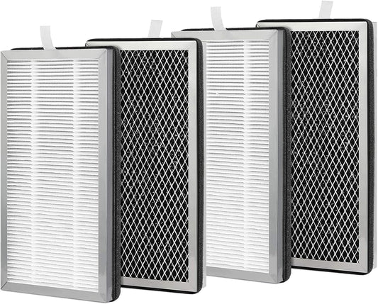 4 Pack 15 Filter Replacement Compatible with 15 Air Purifier, 3-In-1 Contains Pre-Filter and Activated Carbon Filter