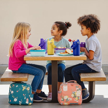 Kids Insualated Water Bottle with Straw - 12Oz Stainless Steel Water Bottle with Dual Spouts, Leak-Proof, Bpa-Free, Double Wall Vacuum Keeps Cold for 24 Hours for Sports, Travel, School (Cream Moon)