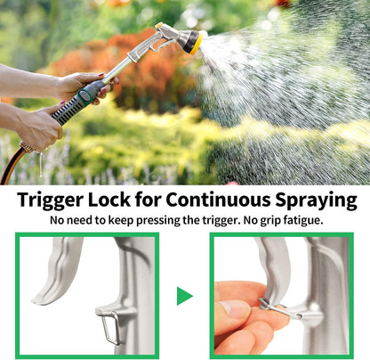 100% Metal Garden Nozzle Sprayer & Brass Adjustable High Pressure Nozzles 2 Pack Spray Gun