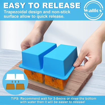 Extra-Large Silicone Freezing Tray with Lid,  1-Cup Freezer Tray for Soup, Silicone Soup Freezer Container for Storing and Freezing Soup, Broth, Sauce and Ice, 2 Pack