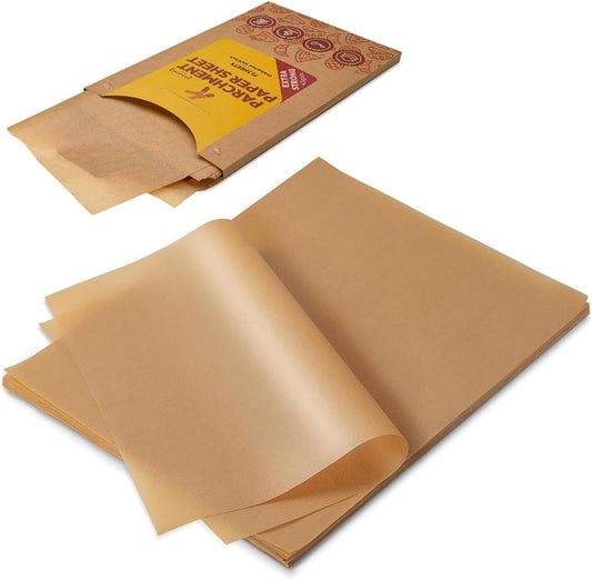 75Pcs Unbleached Parchment Paper Sheets 12X16In, Pre-Cut Heavy Duty Parchment Baking Paper, Non-Stick Half Sheet Brown Baking Parchment Paper for Air Fryer, Baking Cookie [Advanced Series]