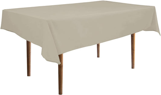 Rectangle Waterproof Tablecloths 60 X102 Inch Beige Spillproof Fabric Tablecloth, Decorative Fabric Table Cover, Great for Buffet Table, Parties, Holiday Dinner, Wedding & More
