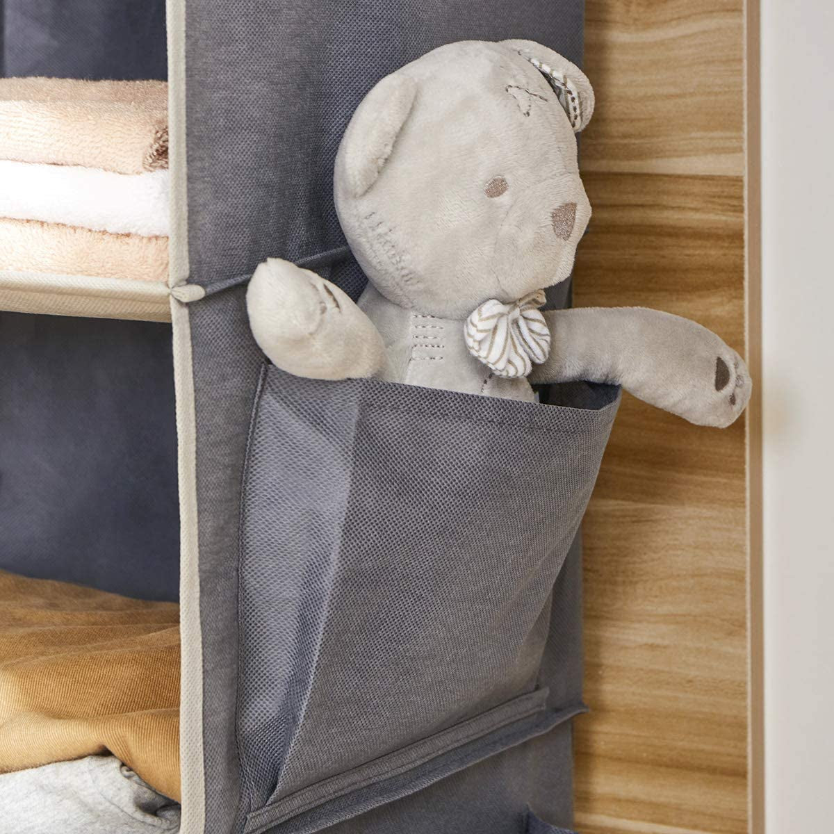 Hanging Closet Organizer and Storage, 6-Shelf Closet Hanging Storage Shelves, Grey