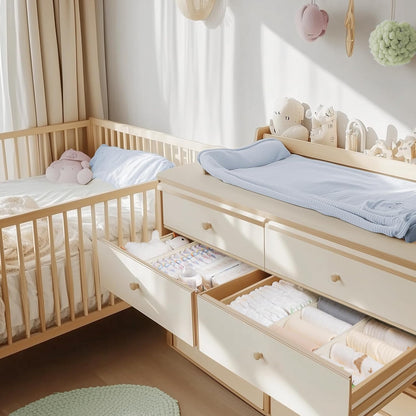 Drawer Organizer Clothes, 14 Pack Dresser Organizer for Baby Clothes, Underwear, Sock- Foldable Closet Organization and Storage Dividers Bins for Nursery, Bedroom and Dorm (Beige)