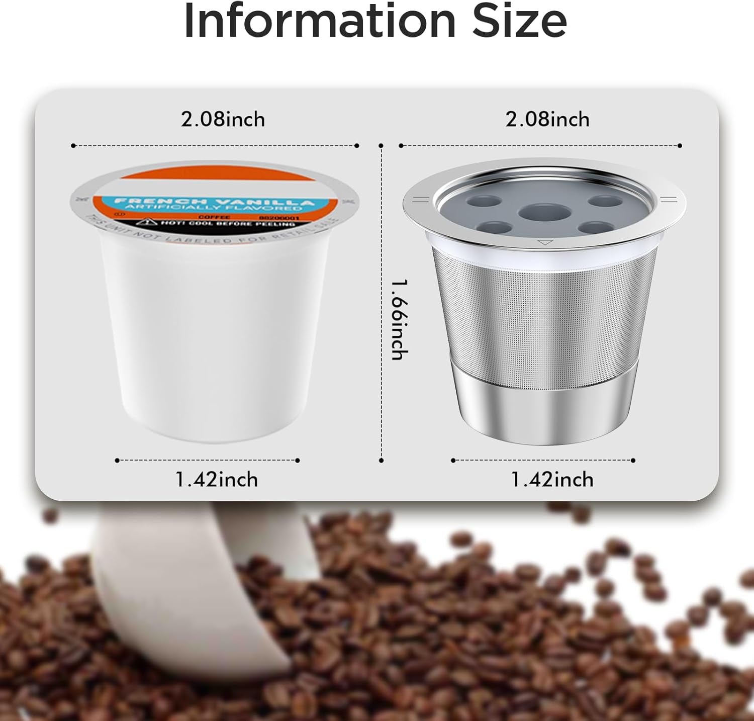 Reusable K Cups for Ke K Supreme Refillable K Cups for Ke K Supreme plus Coffee Maker (New 1 Pack)