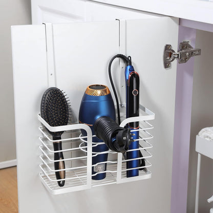 Adjustable Height Hair Dryer Holder - Professional Hair Tool Organizer for Bathroom Storage of Hot Styling Tools, Including Hair Dryer, Flat Iron, Curling Iron, and Straightener