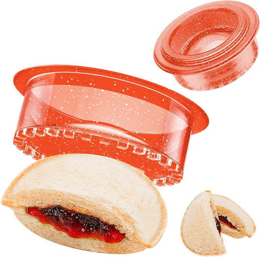 Glitter Sandwich Cutter and Sealer - 5 PCS Decruster Sandwich Maker - Peanut Butter and Jelly Crustless Sandwich Cookie Cutter for Kids Children, Glitter Design