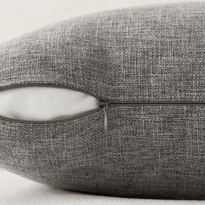 Pack of 2 Decorative Farmhouse Linen Pillow Covers Rustic Boho Accent Outdoor Couch Throw Pillow Covers for Cushion Bed Sofa Living Room Home Decor 18X18 Inch Grey