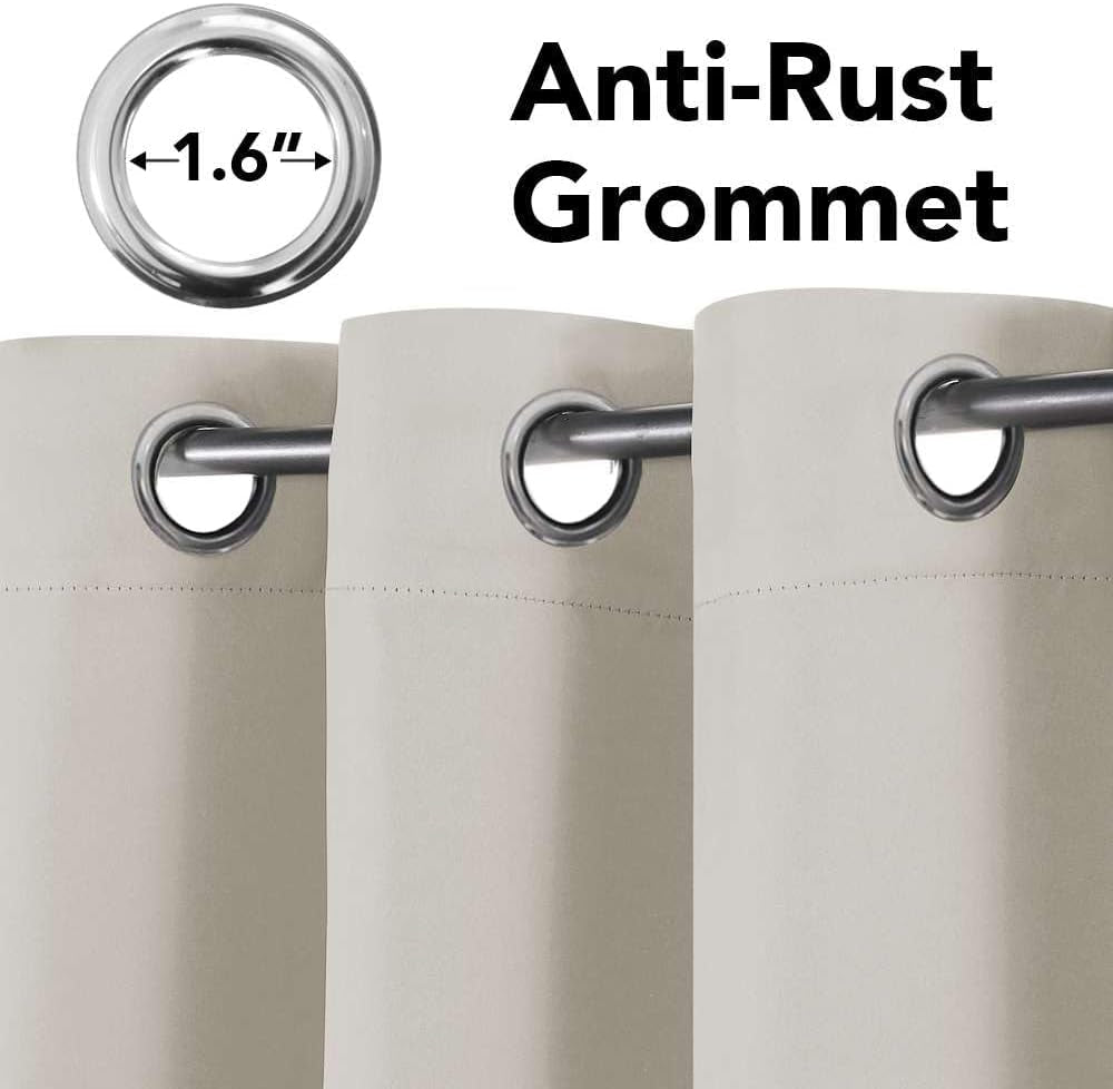 Blackout Curtains for Bedroom Thermal Insulated Room Darkening Living Room Curtains 63 Inch Long Grommet Privacy Protection Window Curtain Panels/Drapes for Nursery,2 Panels,Ivory/Cream