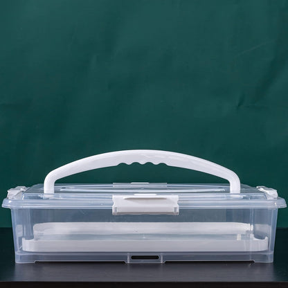 Plastic Cake and Cupcake Carrier Holder, Large Portable Storage Container for Storing 12 Cupcakes or 1 Large Cake, White
