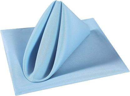 Cloth Napkins 17X17 Inch Washable Polyester Dinner Napkins Soft Table Napkins for Wedding Party Dining Banquet(Blue Mist,12Pcs)