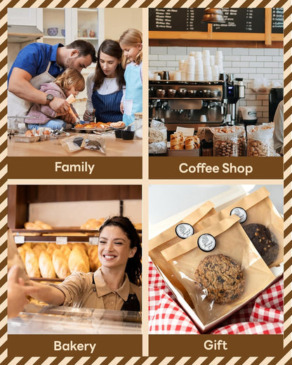 100PCS Cookie Bags with Seal, 5.7X6.5 Inch Individual Cookie Packaging Bags for Gift Giving, Heat Sealable & Grease Proof Bakery Bag with Window, Baked Goods Packaging