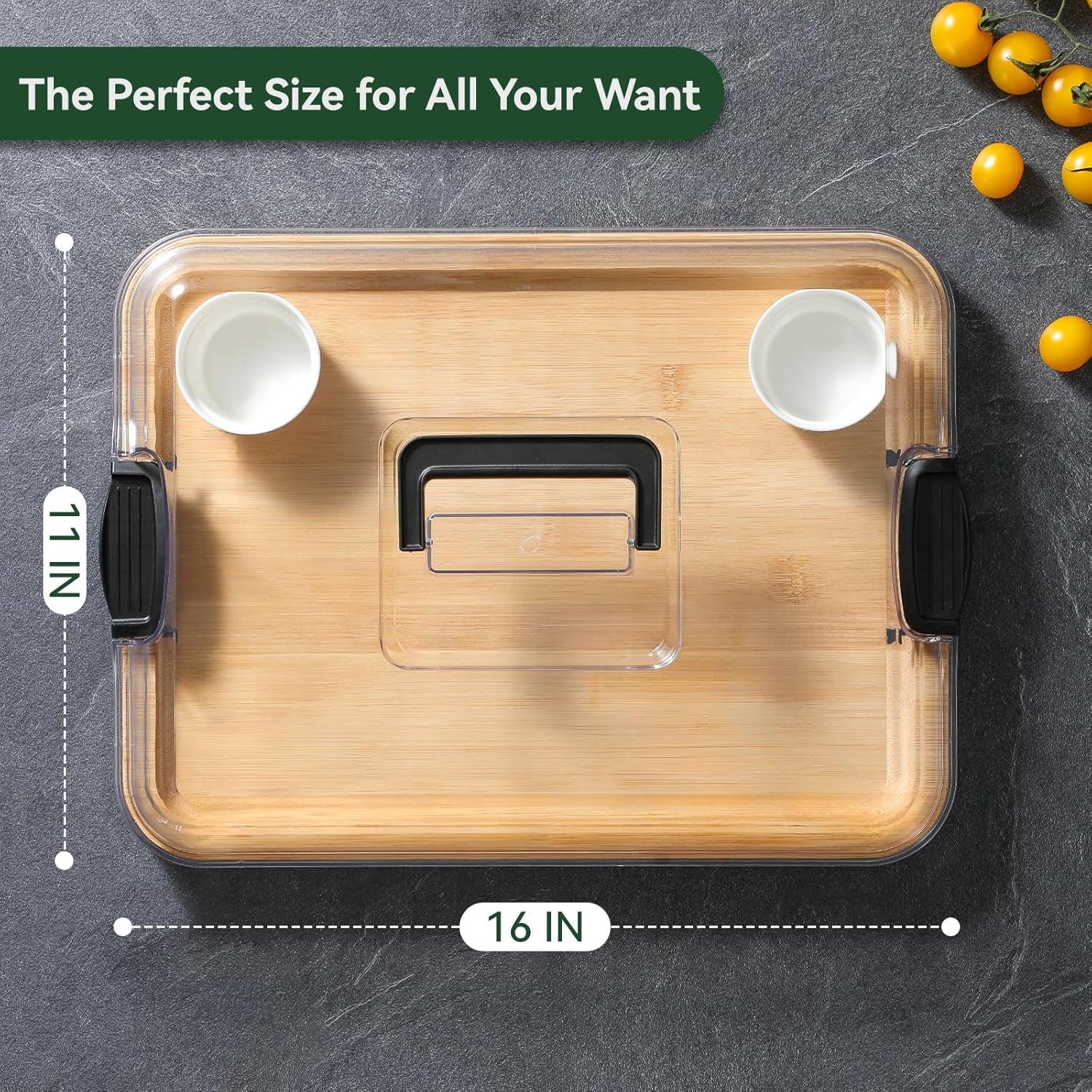 Charcuterie Boards with Lid, Bamboo Cheese Board Set with Locking Lid with Handle, Charcuterie Board Accessories - House Warming Gifts New Home, Bridal Shower Gifts, Wedding Gifts