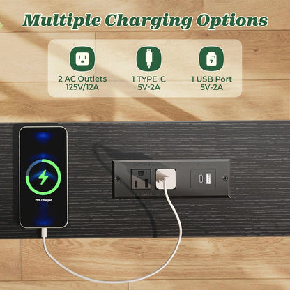 5.9-Inch Narrow Console Table Set with Outlet, 78-Inch Total Length, Behind Couch and Long Entryway Tables with Charging Station for Living Room and Hallway, Black