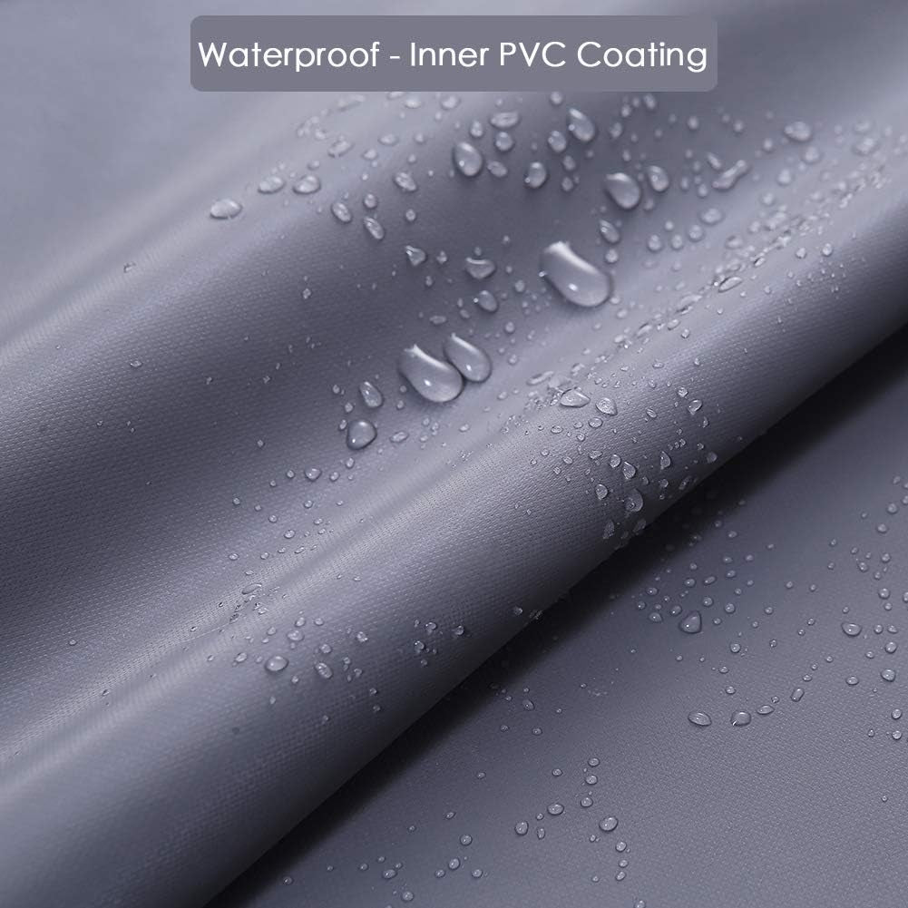 Premium Waterproof Patio Umbrella Cover with Rod for 7 to 11 Ft and 15 Ft Double-Sided Umbrellas, 600D Fabric, Gray with Zipper