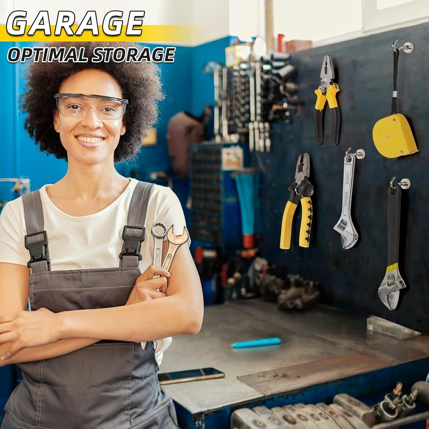 20-Pack Heavy-Duty Magnetic Hooks, 25 lbs Capacity - Versatile Hanging Solution for Kitchen, Classroom, Garage, and Office