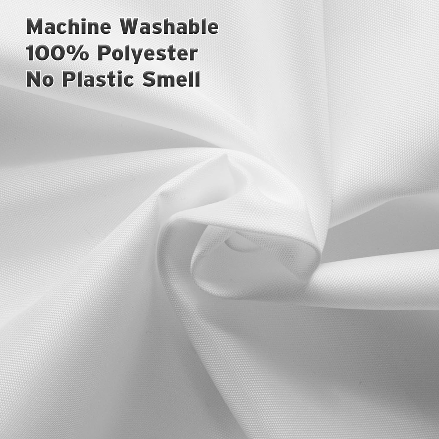 Small Stall Shower Curtain Liner Washable, 36 X 72 Inches, White Fabric Stall Shower Liner with 2 Magnets, Waterproof RV Shower Liner Soft Lightweight Polyester, White