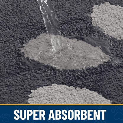 Dog Door Mat for Muddy Paws 30X20, Dirt Trapper Non Slip Washable Indoor Doormats, Absorbent Entryway Carpet for inside Floor, Dark Grey