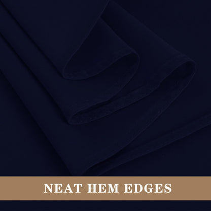 Navy Tablecloths for 6-8 Foot Tables, Set of 6 - 70 x 120 Inches - Reusable and Washable Polyester Fabric Table Covers for Weddings, Parties, and Banquets