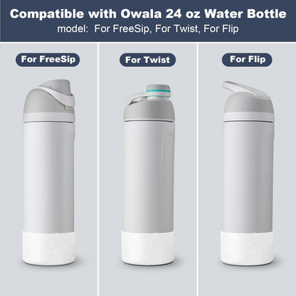 2 PCS Glitter Silicone Boot for Owala Water Bottle, Anti-Slip Protective Sleeve for Freesip/Twist/Flip Stainless Steel Water Bottles Accessories