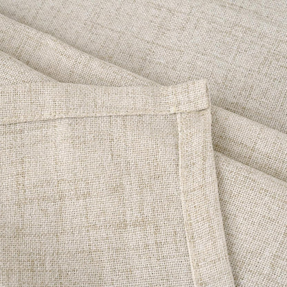 Small Linen Curtains 36 Inch Length for Cafe, Semi Sheer Half Textured Drapes with Rod Pocket Back Tab Rustic Light Filtering for Bathroom Kitchen Window over Sink, 2 Panels Set, 42 X 36 Inch