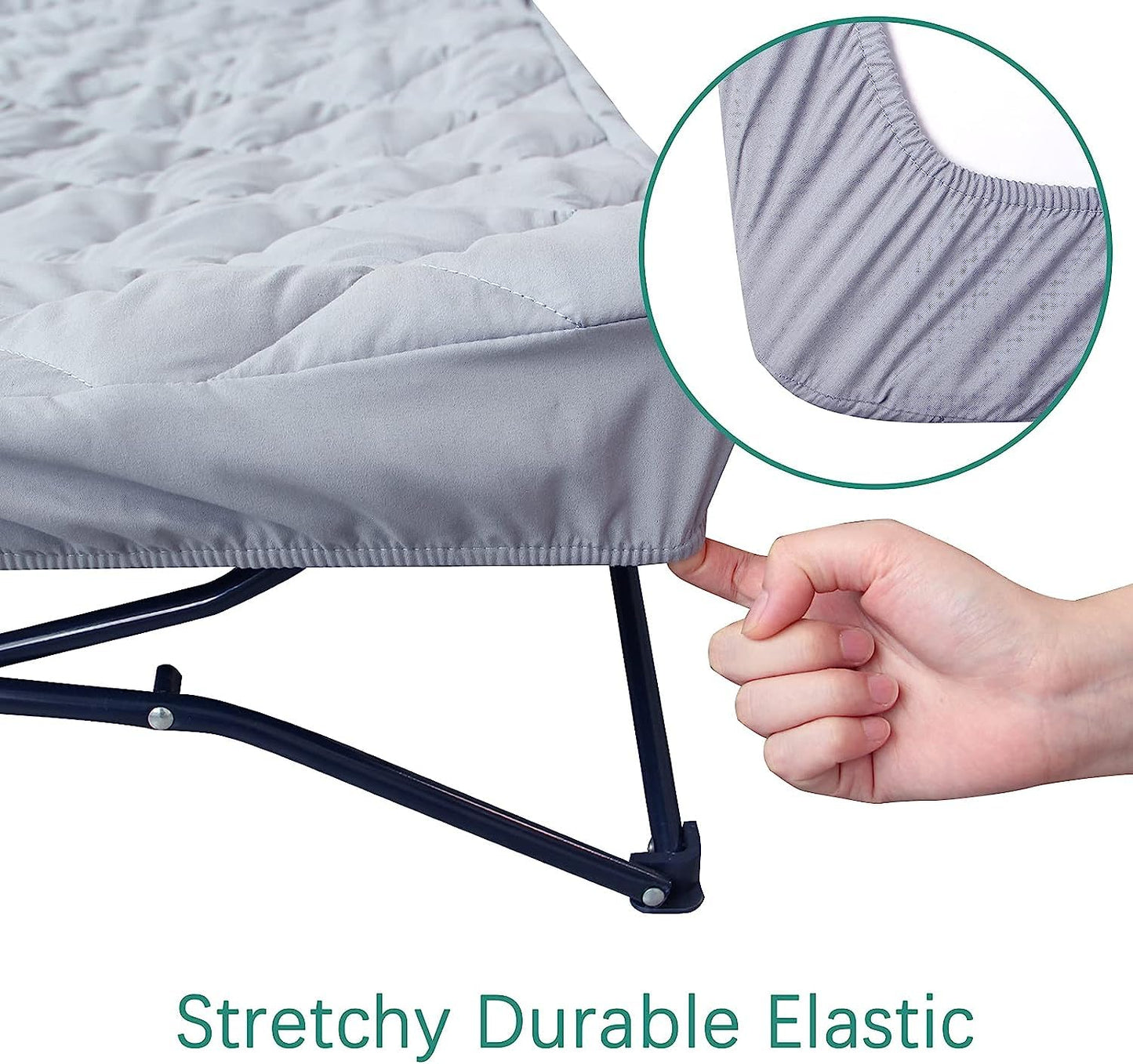 Sheet for Regalo My Cot Portable Toddler Bed, Joovy Travel Cot (Sheet Only, Bed Not Included), Soft Padded Cover, Grey, 47''X47''