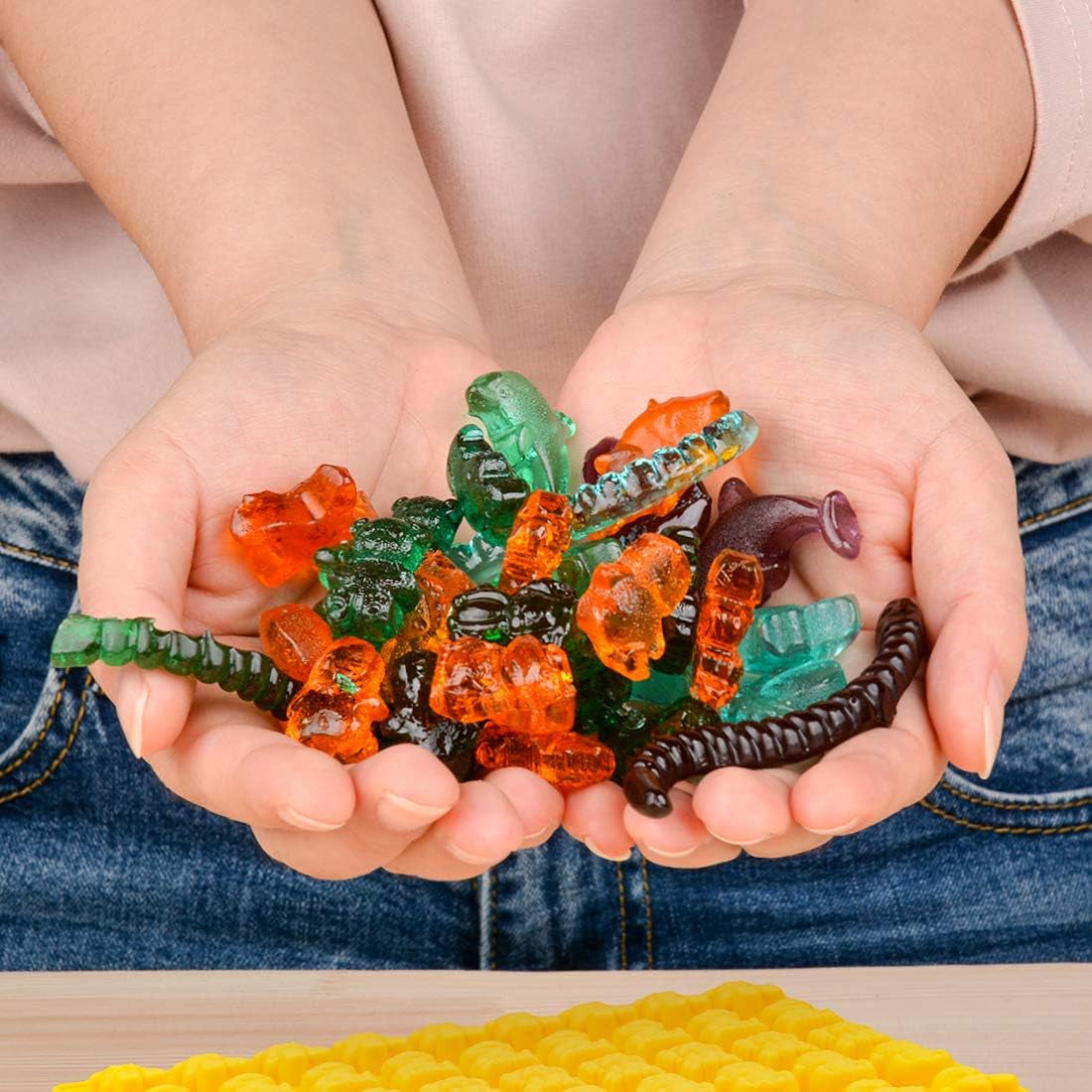 Gummy Bear Mold Candy Molds - Chocolate Molds Including Bears, Frogs, Lions, Monkeys, Penguins, Worms, Starfishs, Dolphins, Octopus, Sharks Sea Mold Set of 4 Silicone Molds