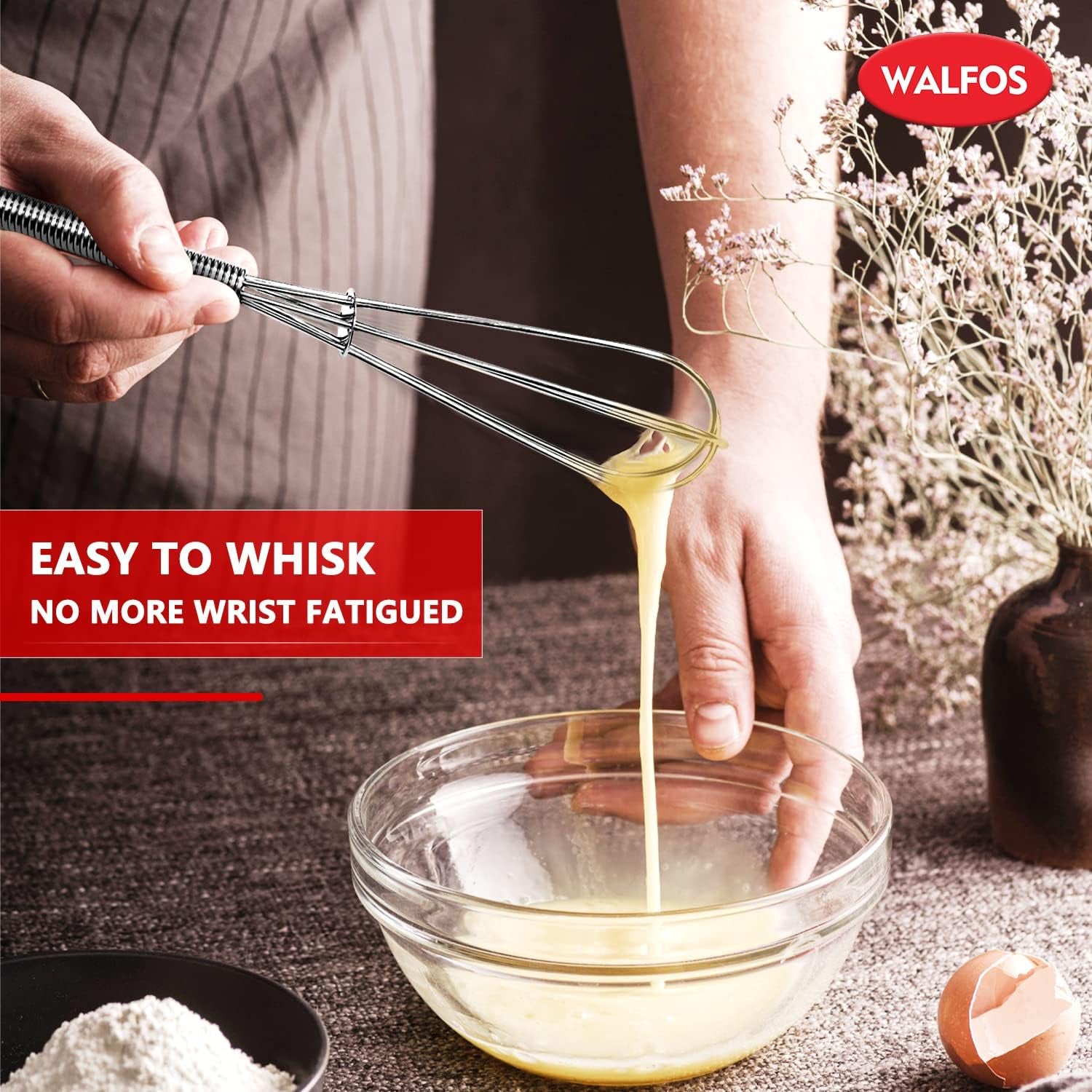 Mini Whisks Stainless Steel, Small Whisk 2 Pieces, 5In and 7In Tiny Whisk for Whisking, Beating, Blending Ingredients, Mixing Sauces