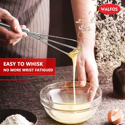 Mini Whisks Stainless Steel, Small Whisk 2 Pieces, 5In and 7In Tiny Whisk for Whisking, Beating, Blending Ingredients, Mixing Sauces