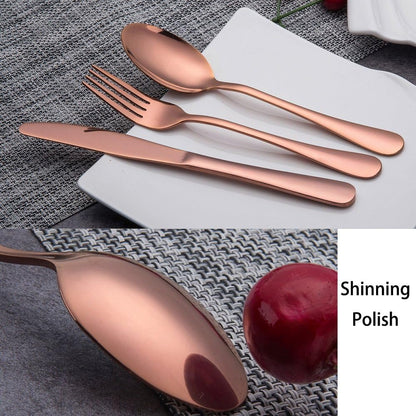 40-Piece Rose Gold Plated Stainless Steel Flatware Set, Service for 8
