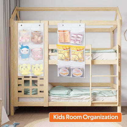 2 Packs Narrow over the Door/Wall Shoe Organizer Cruise, Small Hanging Shoe Rack for Closet with Clear Mesh Pocket for Bathroom, RV, Pantry, Camping (White)