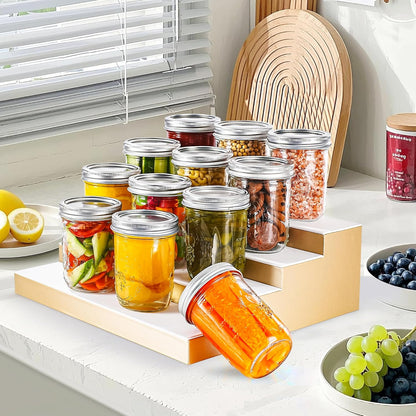 Wide Mouth Mason Jars 16 Oz with Lids [2 Pack], Canning Jars with Metal Airtight Lids and Bands, 16 Oz Glass Jars for Fermenting, Pickling, Freezing, Preserving, Meal Prep, Jar Décor