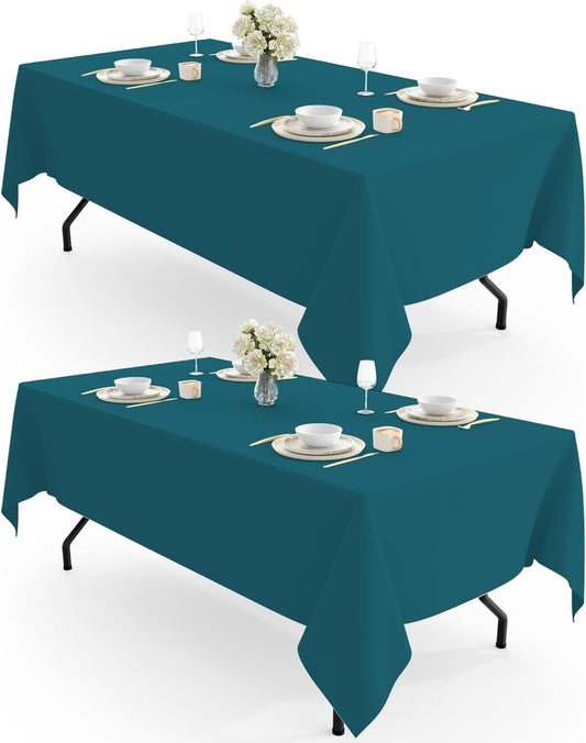 Rectangle Table Cloth 60" X 102" – Durable Polyester Tablecloth Offers Reusable & Washable Protection, Ideal for Outdoor Party, Picnic, Wedding, Banquet and Birthday, 2 Pack, Caribbean