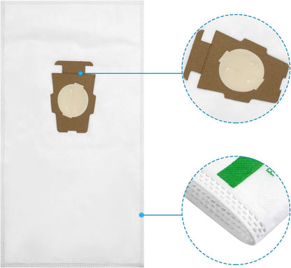 15 + 5 Pack HEPA Filter Bags and Belts for Kirby Vacuum Models 204811, 204808, 205811 - Universal White Cloth Bags Compatible with Sentria and All Generations Featuring F-Style and Twist-Style Designs