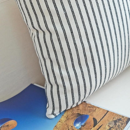 Black and Beige Patchwork Farmhouse Pillow Covers 20X20 Inch, Pack of 2 Striped Linen Decorative Modern Accent Pillow Cases for Sofa Couch Bedroom 20 X 20