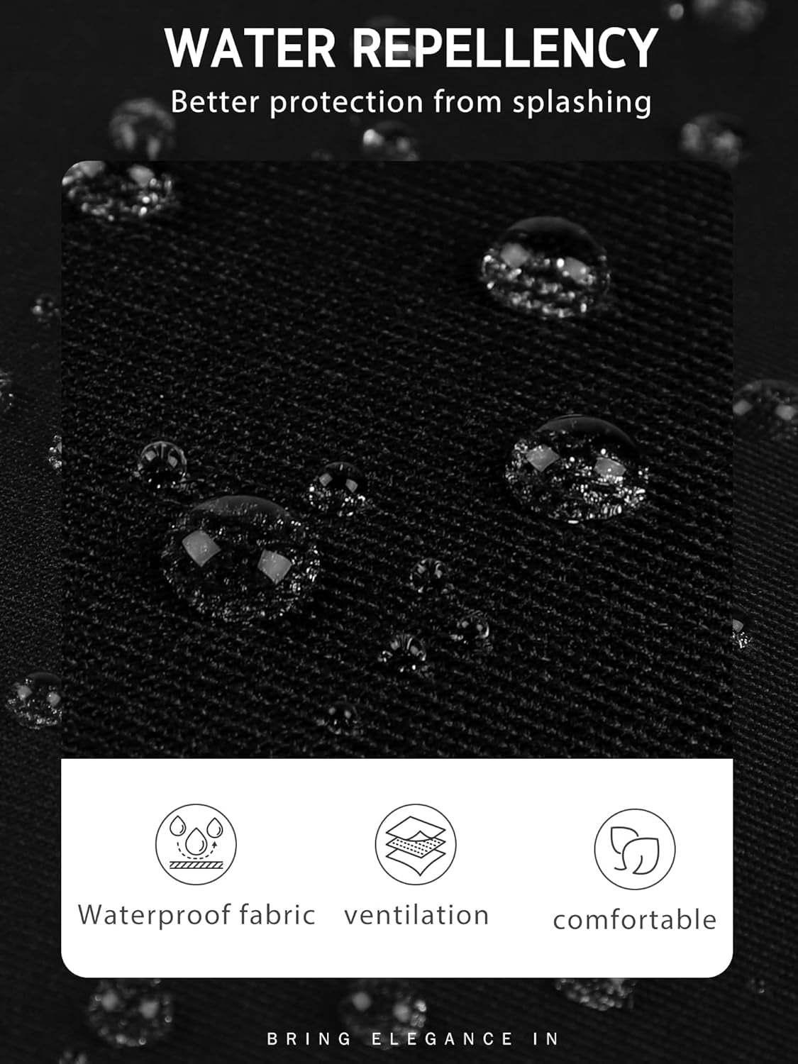 2 Pack Server Aprons with 3 Pockets, Waterdrop Resistant Waitress Waiter Waist Apron, 11.5-Inch Black