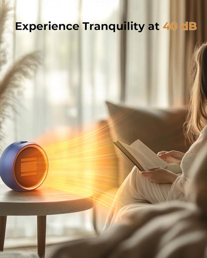 Space Heater for Indoor Use, Portable Electric Heater with 2S Fast Heating & PTC Ceramic, Tip-Over/Overheat Protection, Ultra Quiet Mini Desk Heater for Bedroom, Bathroom, Home Office