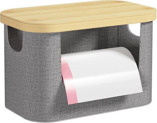 Stackable Trash Bag Dispenser with Bamboo Lid, Large Garbage Bag Dispenser Holder for 4-33 Gal Bags, Organizers and Storage for under Sink Organizer, Kitchen Countertop, Laundry Room
