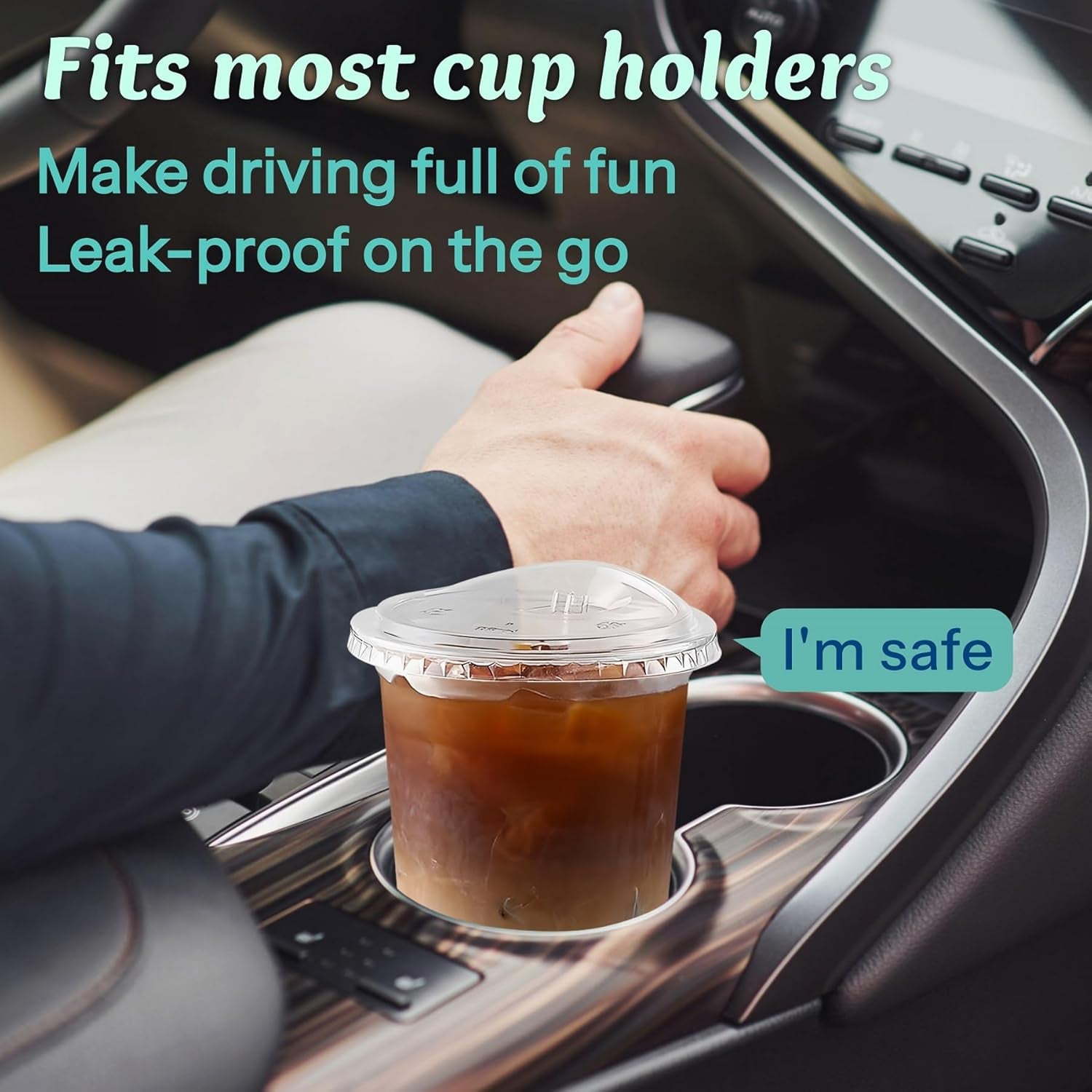 16 Oz Clear Plastic Cups with Lids (100 Pack) - Strawless Sip Lids, Leak-Proof & Bpa-Free Iced Coffee Cups - Disposable Cold Drink Cups for Smoothies, Milkshake, Parties, Events