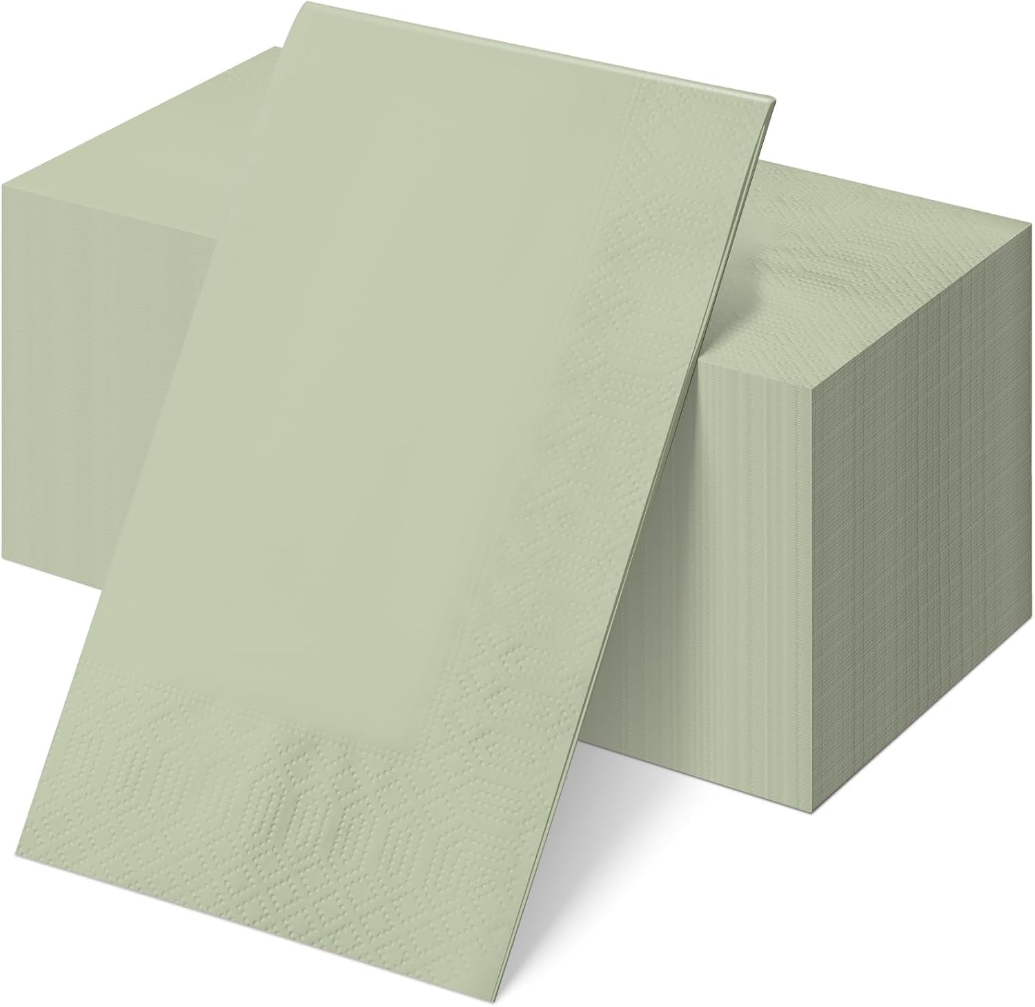 50Pcs Sage Green Disposable Paper Napkins,Decorative Dinner Cocktail Napkin Paper Hand Towels for Easter,Wedding,Birthday,Baby Shower Party Decorations and Supplies,7.9X4.3