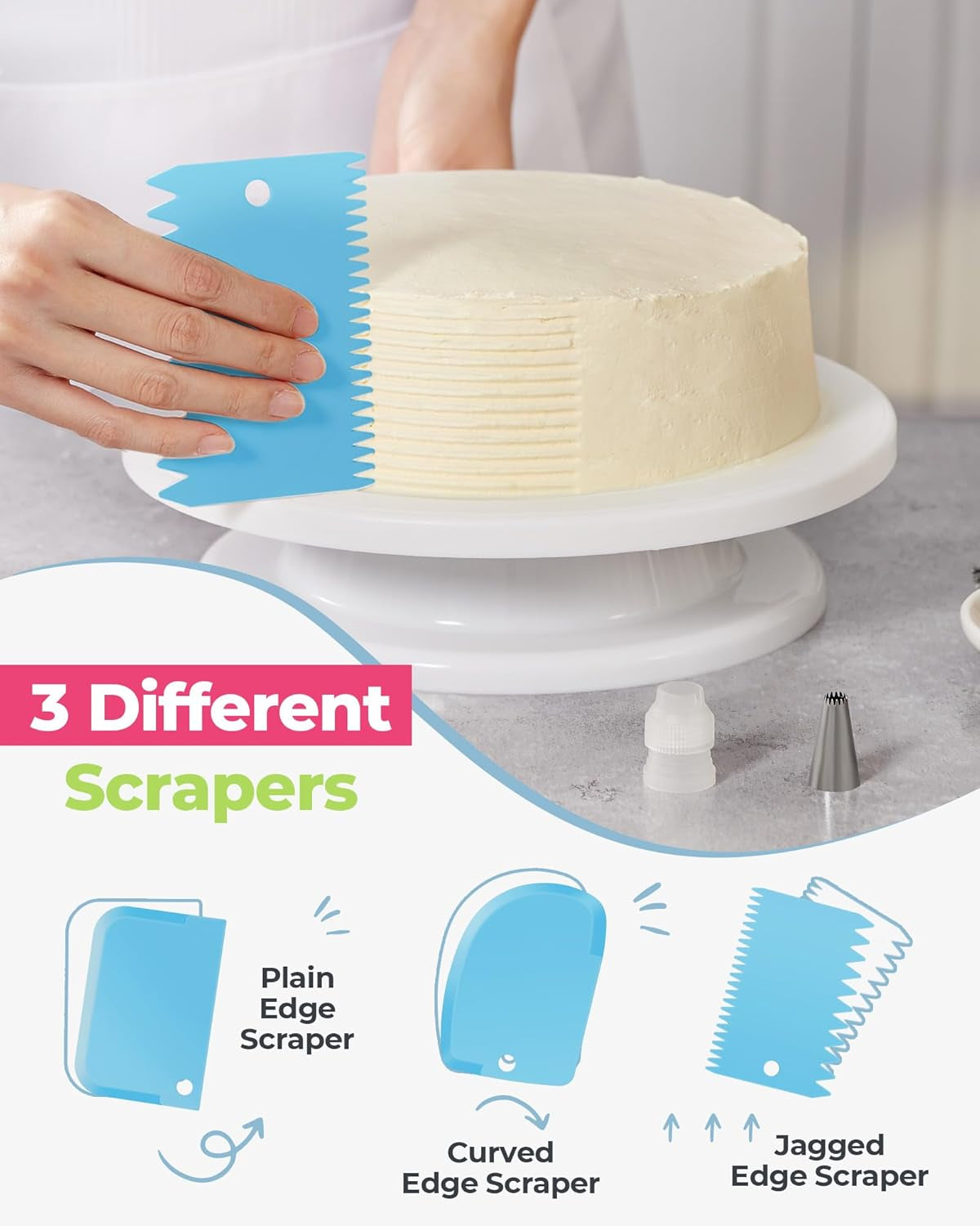 90 Pcs Piping Bags and Tips Set, Cake Decorating Supplies Kit with 55 Numbered Icing Piping Tips, 20+2 Pastry Bags for Cake Cupcake, Frosting Piping Kit with Booklet and Ebook