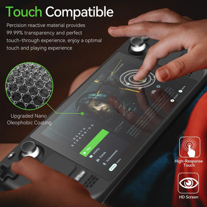 2-Pack Anti-Glare Etched Screen Protector for Steam Deck 7.0''/Steam Deck OLED 7.4'', Matte anti Glare Tempered Glass with Alignment Frame Anti-Scratch Full Coverage Guard for Steam Deck