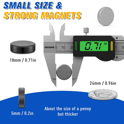 100 Pack Ceramic Magnets for Crafts, Small round Disc Crafts Magnets with Adhesive Backing, Flat Circle Ferrite Industrial Magnets for Refrigerator, DIY, Crafts, Classroom,Science Projects (18X5Mm)