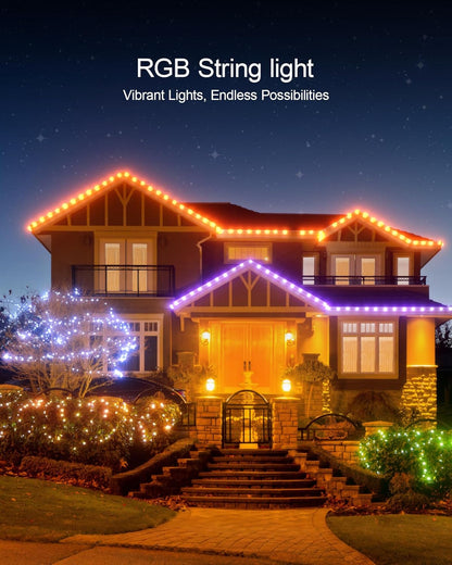 Fairy Lights 32.8 Ft USB Powered RGB String Lights with Remote & APP Control, 8 Modes, Waterproof Copper Wire LED Twinkle Lights, Timer Function, Ideal for Christmas, Weddings, and Parties