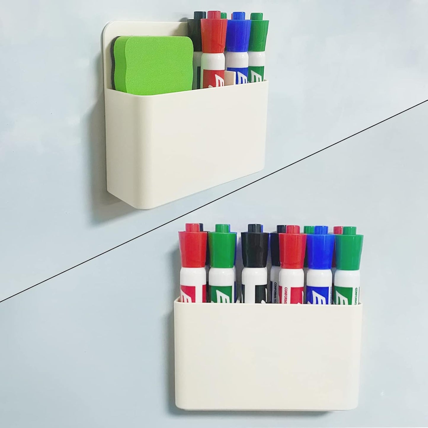 5 Pack Dry Erase Marker Holder Magnetic, Whiteboard Magnetic Marker Holder with Powerful Magnets for Office, Refrigerator, Locker and Metal Cabinets.