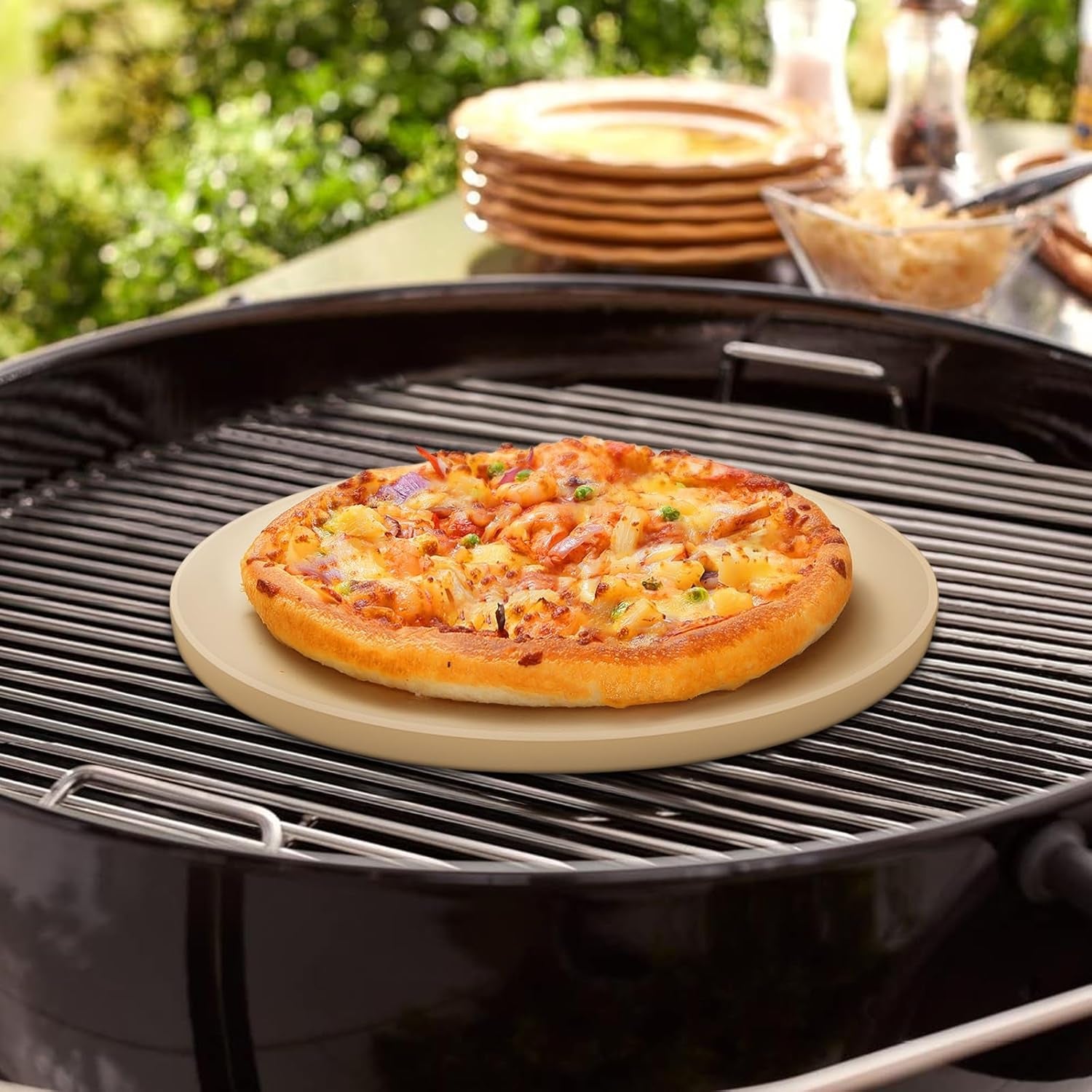 round Pizza Stone 10.25 Inch, Small Bread Baking Stone for Oven Grill, Perfect Size for Baking Crisp Crust Personal Pizza, Bread, Cookies and More