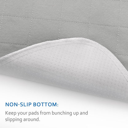 Bed Pads Washable Waterproof 2 Pack for Incontinence, Large 34 X 36 Inch Absorbent Underpads, Reusable Pee Pads for Kids, Adults, Pets, Gray