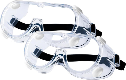 2-Pack Professional Anti-Fog Safety Goggles for Laboratory, Construction, and Industrial Use